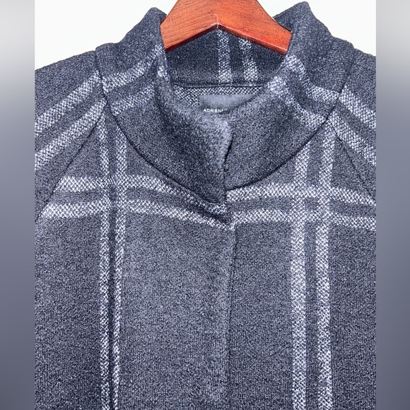Adrienne Vittadini Gray Black Plaid Wool Coat Women’s Sz 1X - Picture 3 of 13